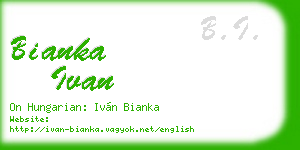 bianka ivan business card