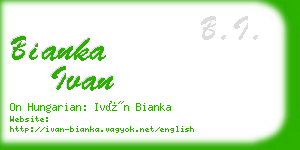 bianka ivan business card